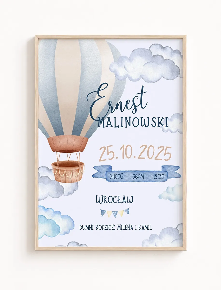 Metryczka Urodzenia – Balon w Chmurach