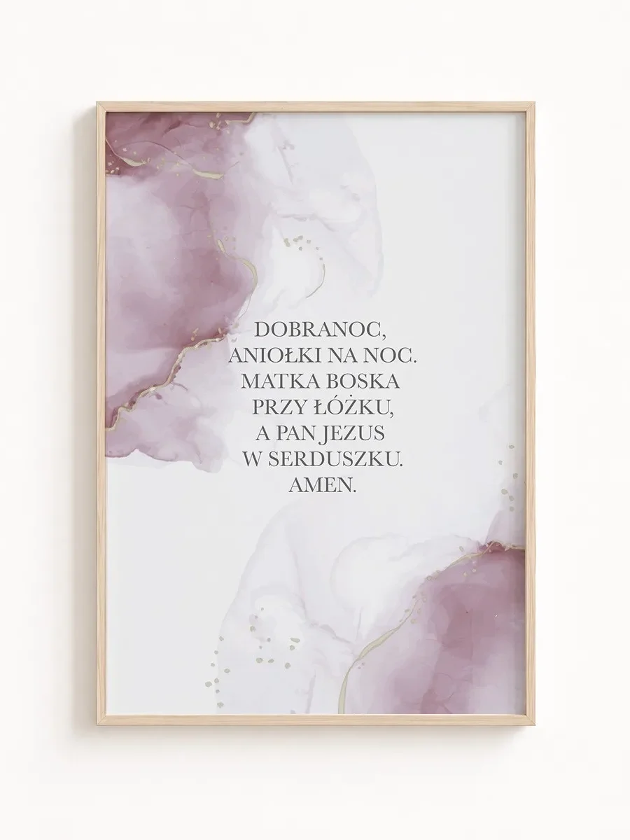 Plakat z modlitwą dla dziecka – pastelowa dekoracja religijna