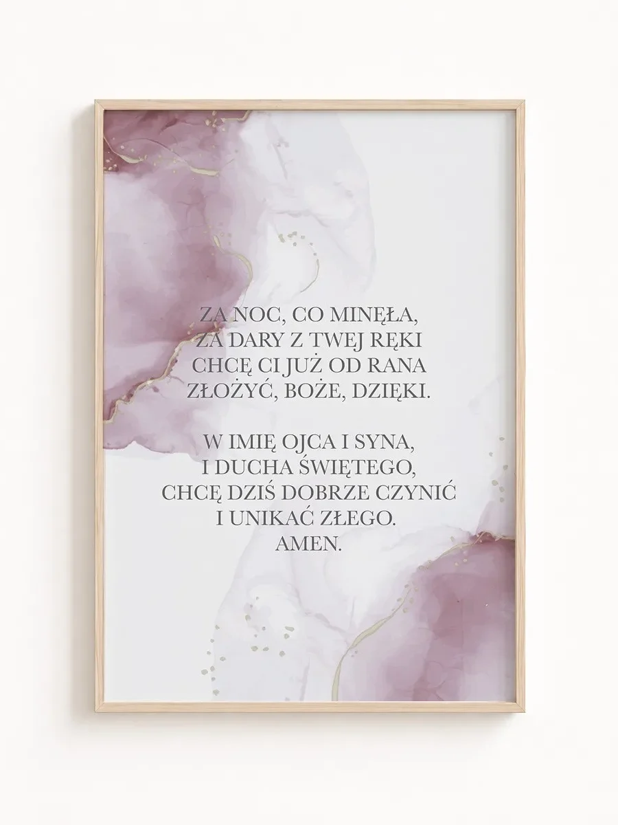 Plakat z modlitwą dla dziecka – pastelowa dekoracja religijna