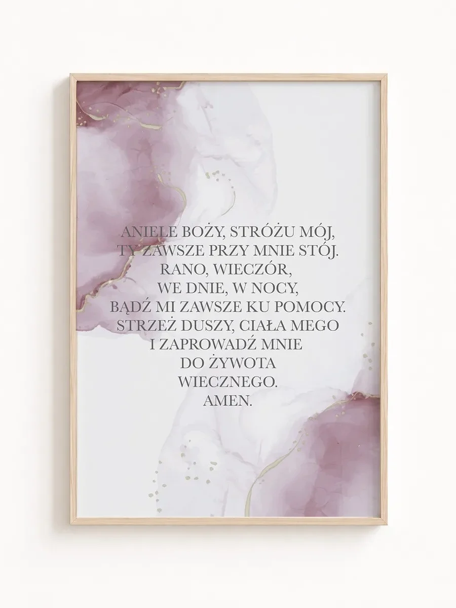 Plakat z modlitwą dla dziecka – pastelowa dekoracja religijna