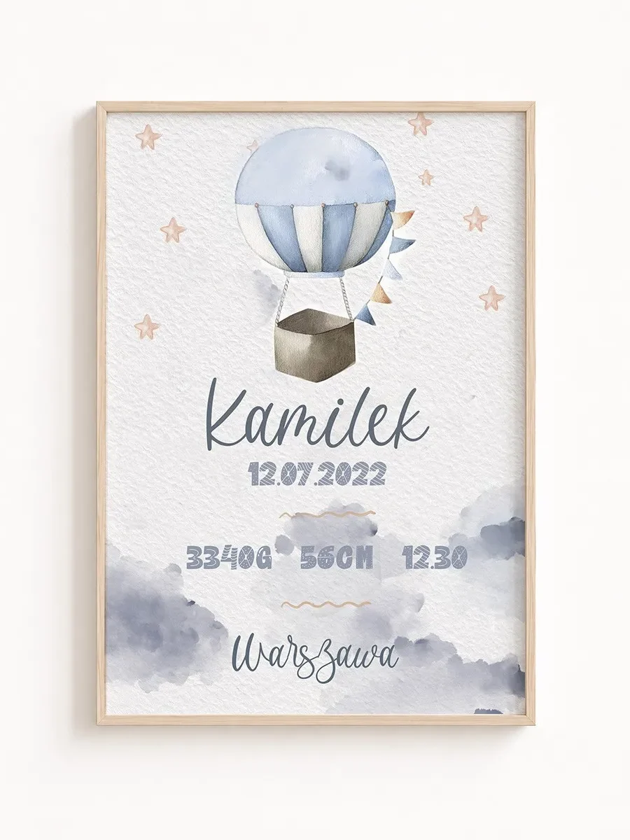 Metryczka Urodzenia – Balon w Chmurach