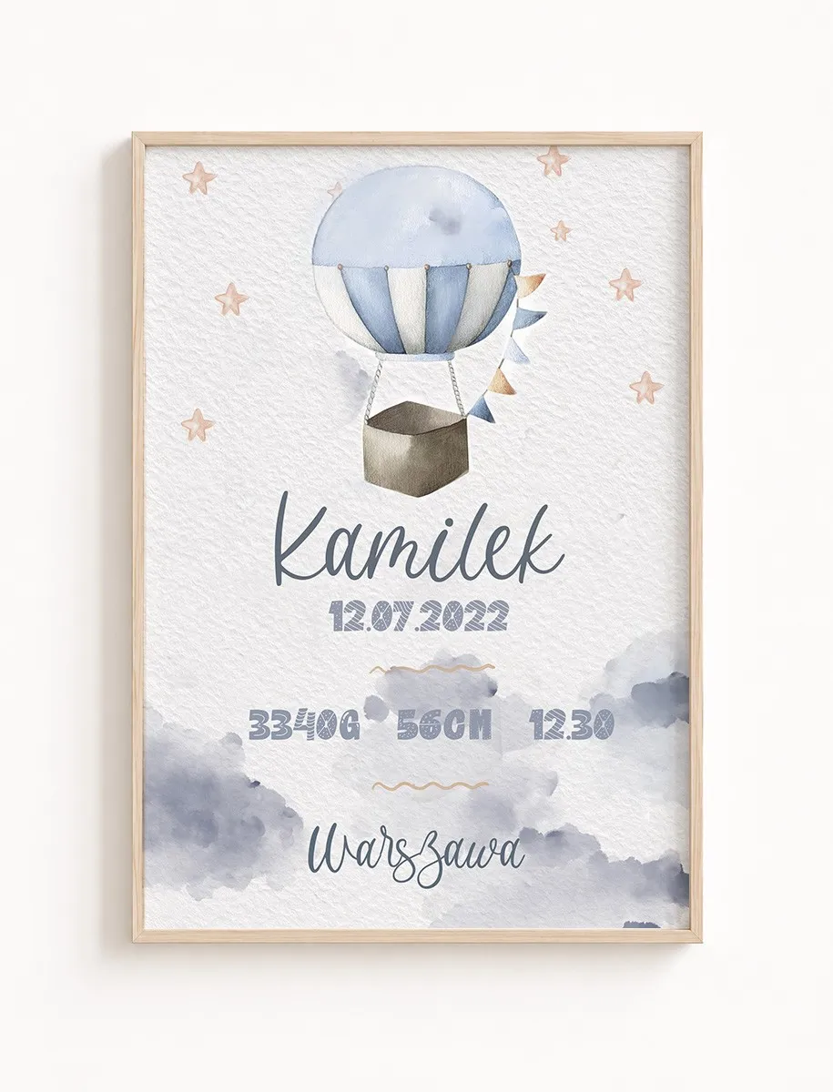 Metryczka Urodzenia – Balon w Chmurach