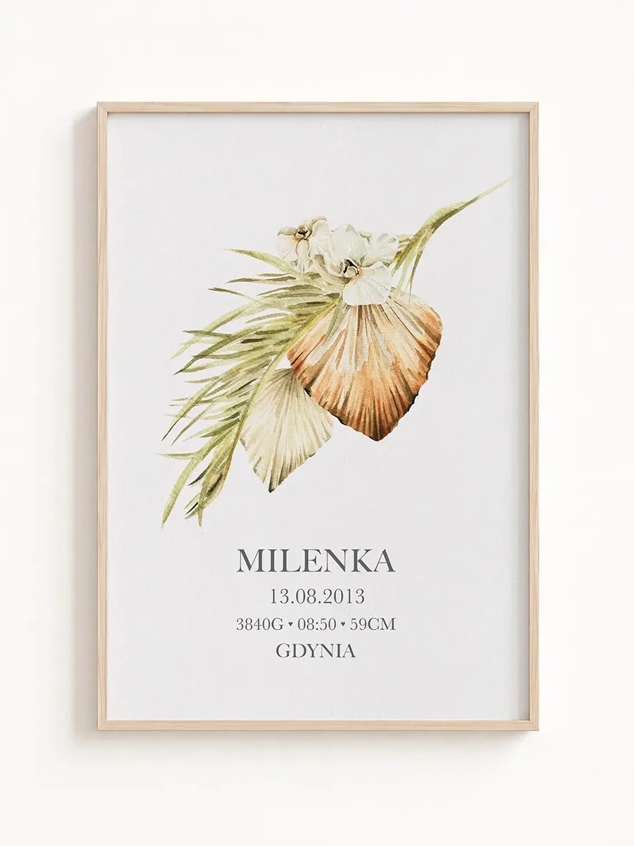 Personalizowana Metryczka Urodzenia – Kolekcja Boho