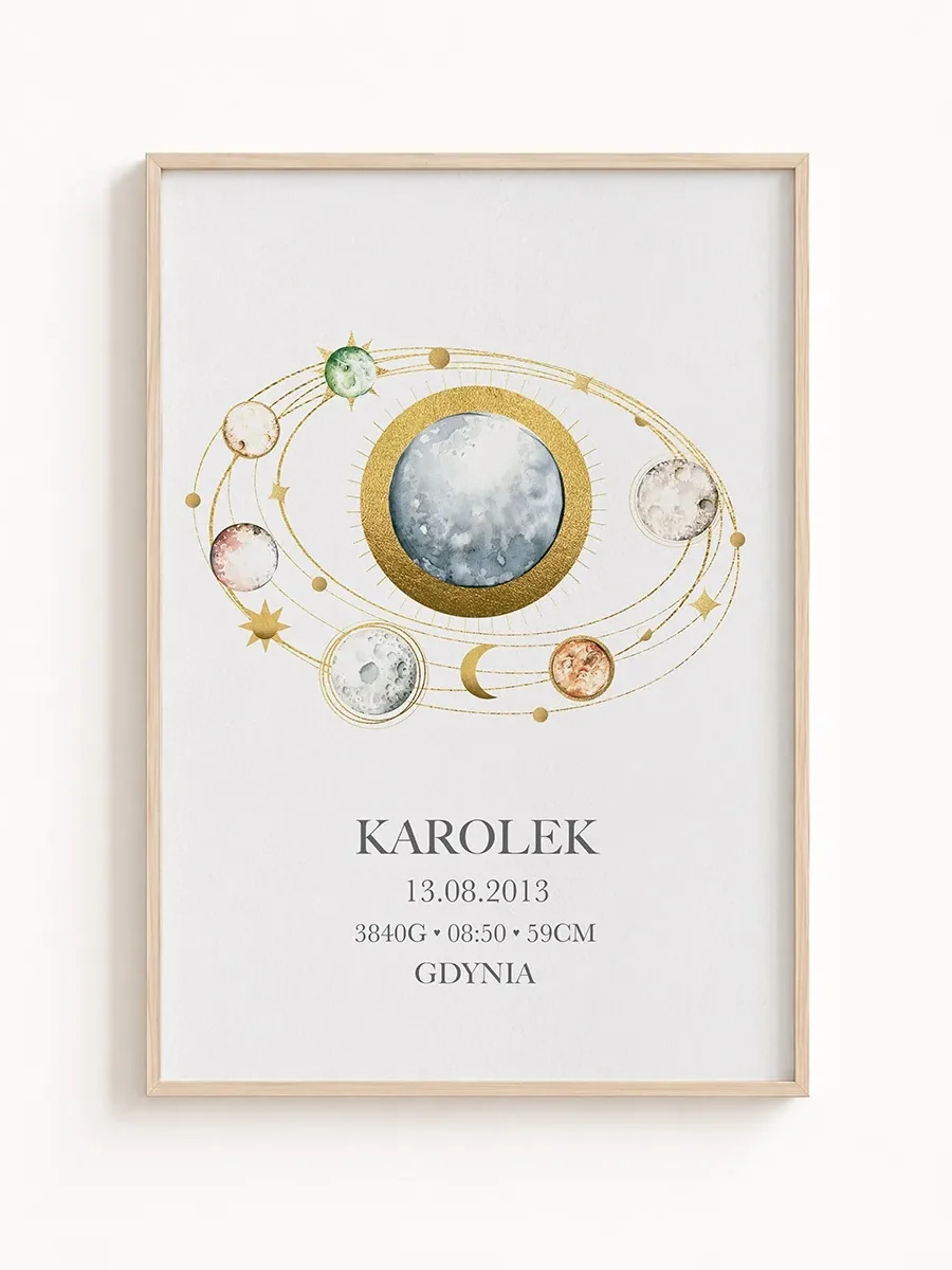 Personalizowana Metryczka Urodzenia – Kolekcja Boho