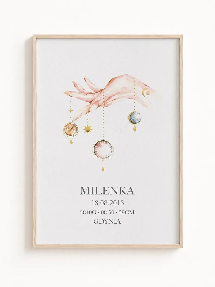 Personalizowana Metryczka Urodzenia – Kolekcja Boho