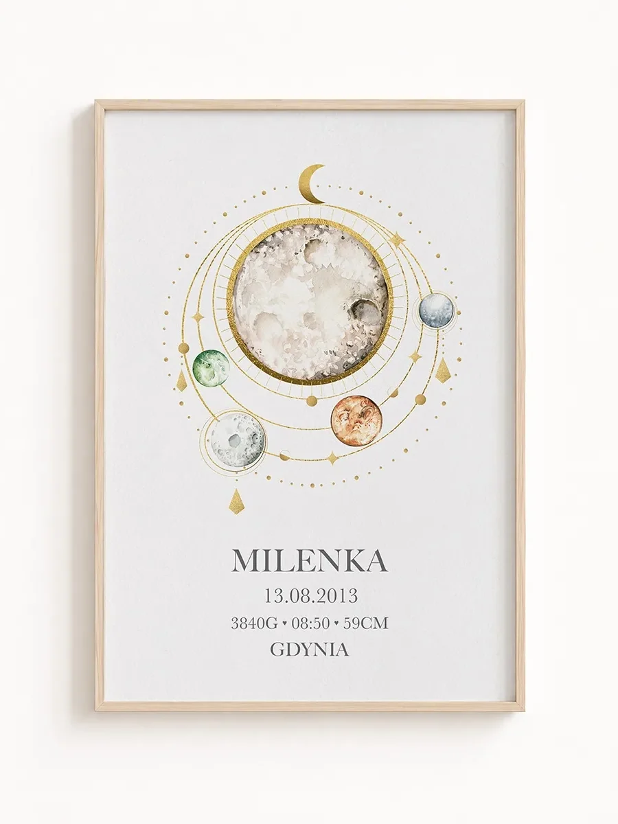 Personalizowana Metryczka Urodzenia – Kolekcja Boho