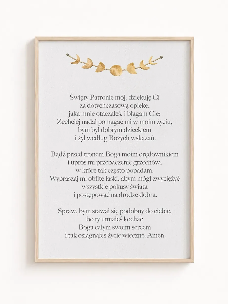 Plakat z Modlitwą dla Dziecka – Boho