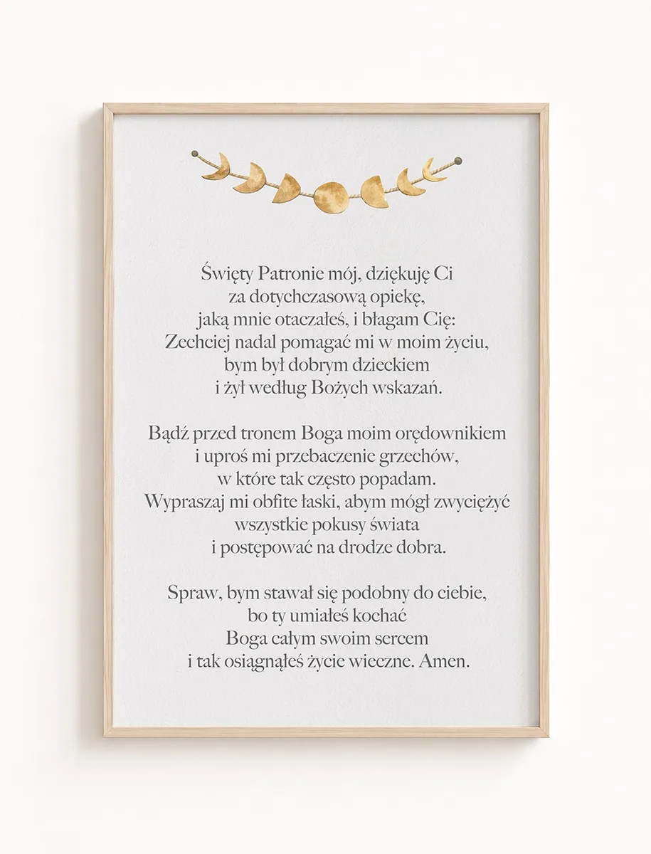 Plakat z Modlitwą dla Dziecka – Boho