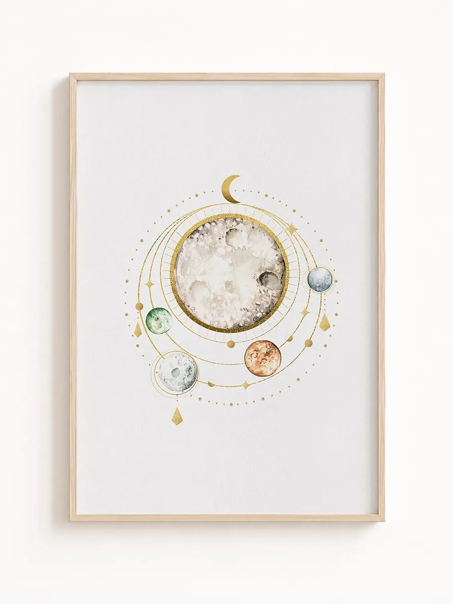 Plakat dziecięcy Planety– Kolekcja Boho