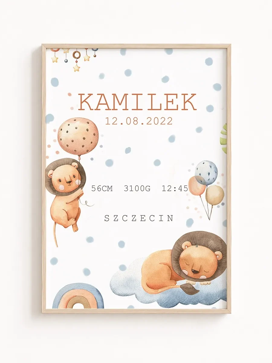 Metryczka Urodzenia – Śpiący Lew