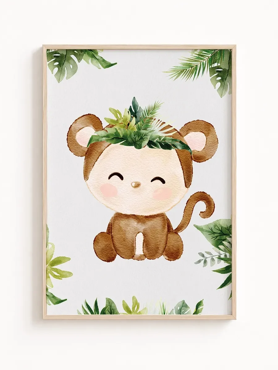 Plakat Safari dla Dziecka – Dekoracja do Pokoju Dziecięcego