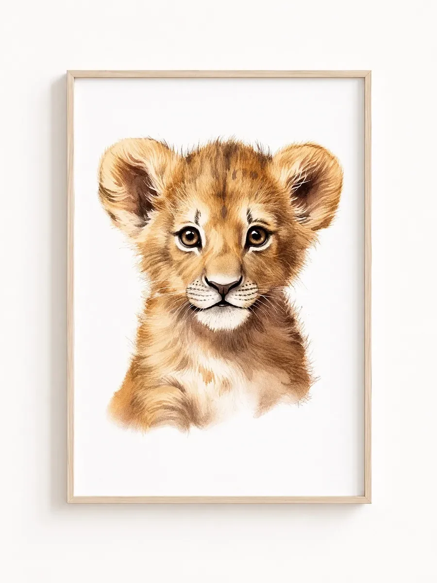 Plakat dziecięcy Lew– Kolekcja Małe Safari
