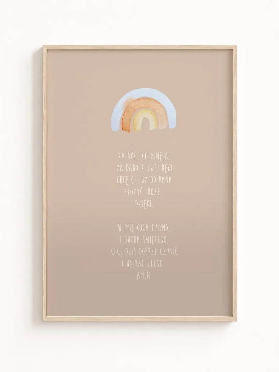 Modlitwa poranna dla dziecka – plakat boho