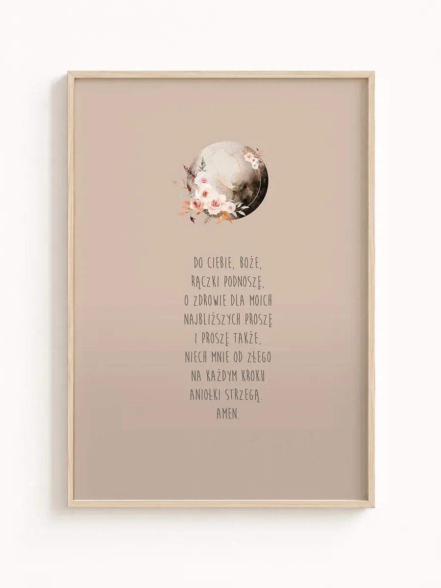 Modlitwa wieczorna dla dziecka – plakat boho