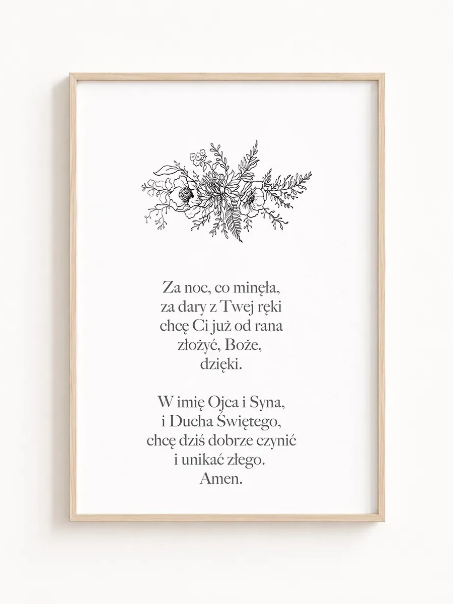 Plakat z modlitwą dla dziecka – minimalistyczna dekoracja religijna