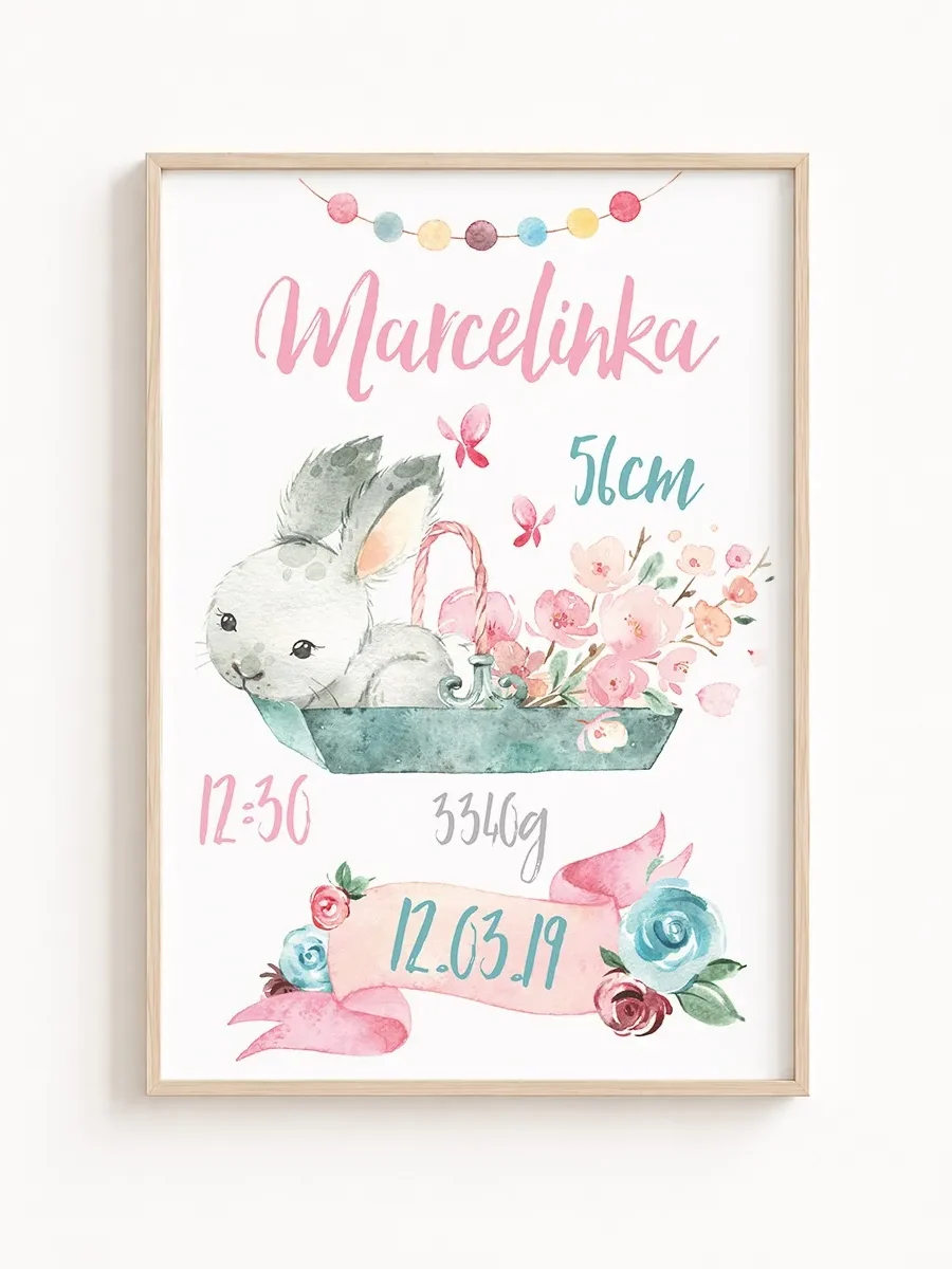 Personalizowana Metryczka Urodzenia – Kolekcja Sweet Dreams