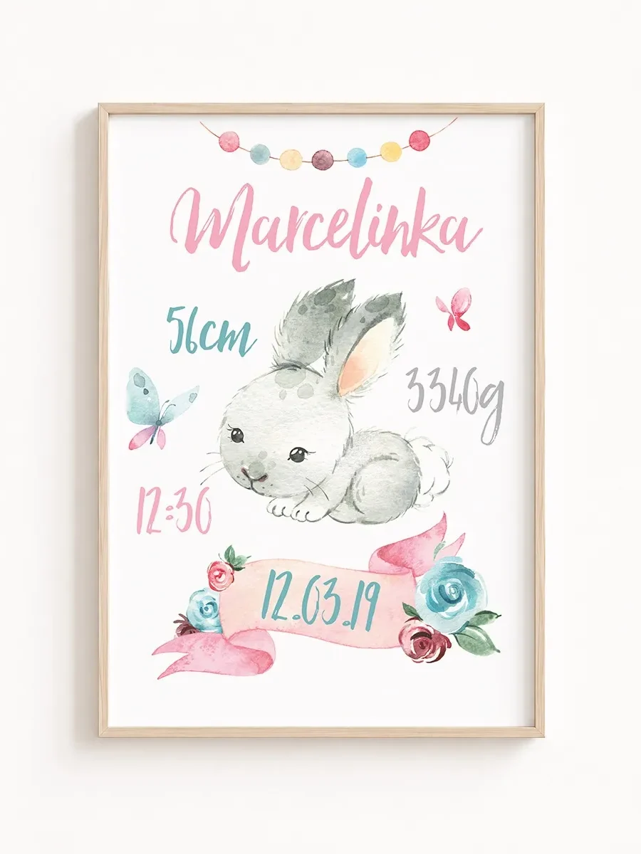 Personalizowana Metryczka Urodzenia – Kolekcja Sweet Dreams